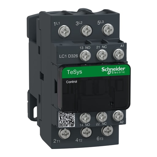 Square-D / Schneider - Square D LC1D326G7 600 VAC 32 Amp 3-Pole 1NO 1NC Screw Terminal Full Voltage Non-Reversing IEC Contactor
