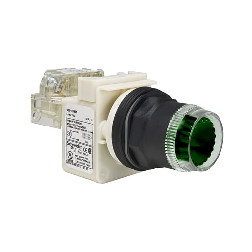Square-D / Schneider - Square D 9001SK2L38G 30 mm Green Body Plastic Bezel Momentary Round Illuminated Push Button Operator