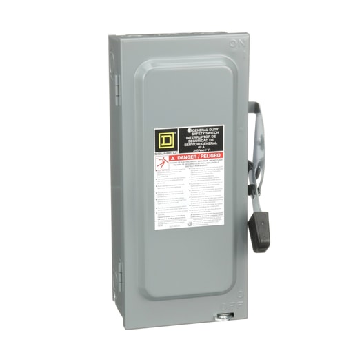 Square-D / Schneider - Square D D222N Safety Switch Fusible 60A 2P NEMA-1 240V , Single Throw
