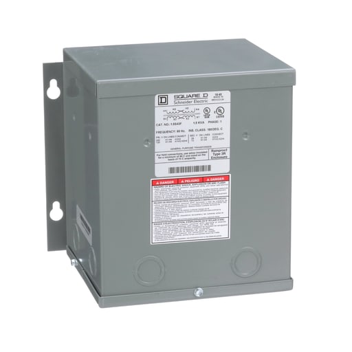 Square-D / Schneider - Square D 1.5S43F 1.5 kVa 120 x 240 VAC Primary 12/24 VAC Secondary Dry Type Buck and Boost Transformer