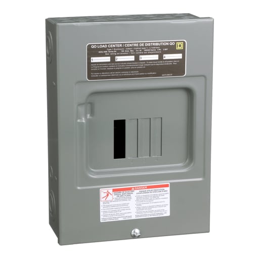 Square-D / Schneider - Square D QO4L100S 120/240 VAC 100 Amp 1-Phase 3-Wire 4-Circuit NEMA 1 Main Lug Load Center