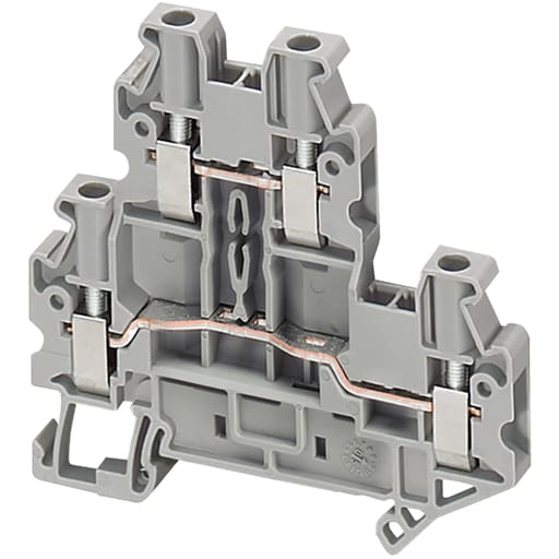 Square-D / Schneider - Square D NSYTRV24D 2 mm 4-Point Gray 26 to 12 AWG Solid/Stranded Copper Screw Terminal Block