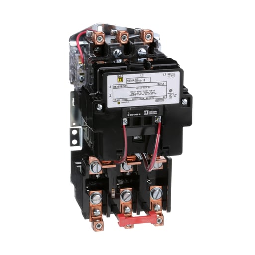 Square-D / Schneider - Square D 8536SEO1V02S 110/120 VAC 90 Amp 50 Hp 3-Pole Open Type Full Voltage Non-Reversing Magnetic Starter