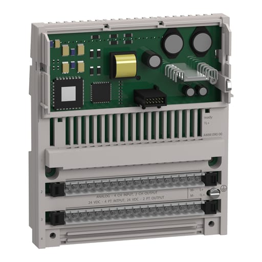 Square-D / Schneider - Square D 170ANR12090 125 x 47.5 x 141.5 mm 24 VDC 400 mA 6-Input 4-Output Discrete and Analog I/O Base