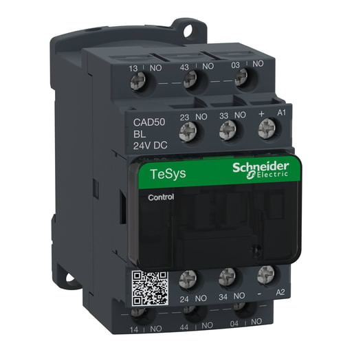 Square-D / Schneider - Square D CAD50BL 24 VDC 10 Amp 5-Pole 5NO IEC Control Relay