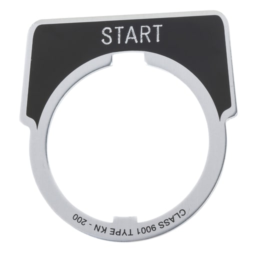 Square-D / Schneider - Square D 9001KN201 40 x 43 mm Aluminum White Start Round Push Button Standard Legend Plate