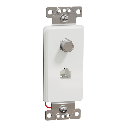 Square-D / Schneider - SQD SQR87CT1WH TV/telephone socket,