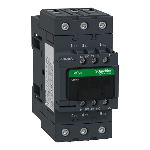 Square-D / Schneider - Square D LC1D65AT7 480 VAC 65 Amp 3-Pole 1NO 1NC Screw Terminal Full Voltage Non-Reversing IEC Contactor