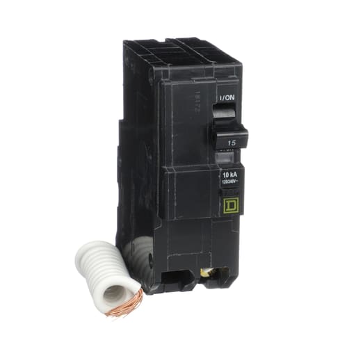 Square-D / Schneider - Square D QO215EPD 2-Pole 15 Amp 120/240 Volt Plug-On Thermal Magnetic Miniature Circuit Breaker