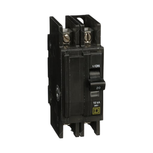 Square-D / Schneider - Square D QOU220H 2-Pole 20 Amp 120/240 Volt Thermal Magnetic/Common Trip Miniature Circuit Breaker