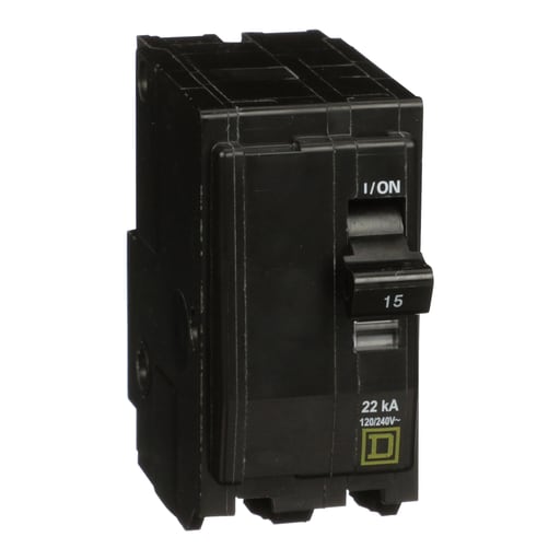 Square-D / Schneider - Square D QO215VH 2-Pole 15 Amp 120/240 Volt Plug-On Thermal Magnetic Miniature Circuit Breaker