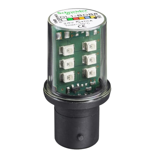 Square-D / Schneider - Square D DL1BDB8 24 VAC/VDC Yellow Steady-On LED Bulb