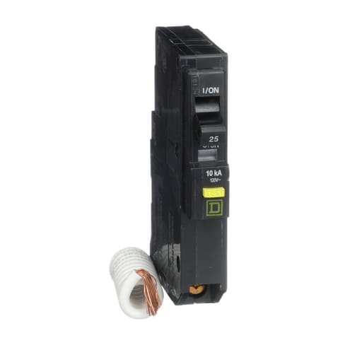 Square-D / Schneider - Square D QO125GFI 1-Pole 25 Amp 120 Volt Ground Fault Miniature Circuit Breaker