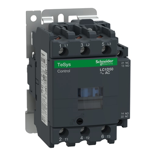 Square-D / Schneider - Square D LC1D50B7 600 VAC 50 Amp 3-Pole 1NO 1NC Screw Terminal Full Voltage Non-Reversing IEC Contactor
