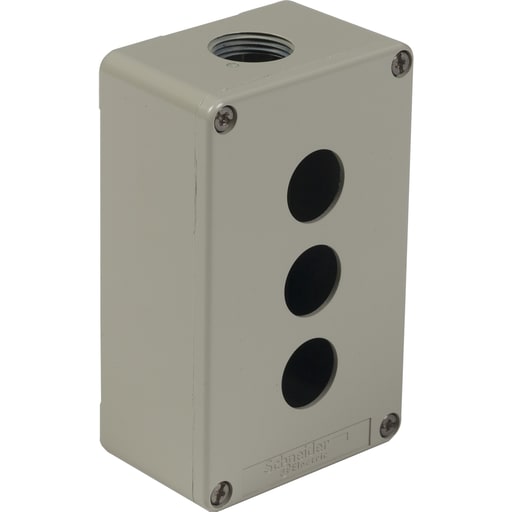 Square-D / Schneider - Square D XAPG29703 5.12 x 3.15 x 2.03 Inch NEMA 4/13 RAL 7032 Gray Painted Die-Cast Zinc Alloy Push Button Enclosure