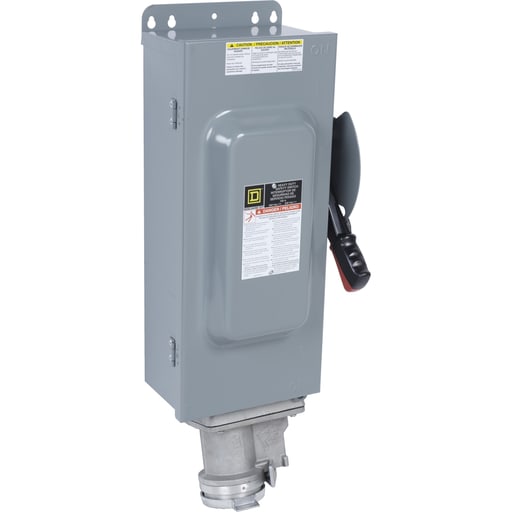 Square-D / Schneider - Square D H363AWC 600 VAC 100 Amp 3-Pole Class H/J/K/R/T Fusible Heavy Duty Receptacle Switch