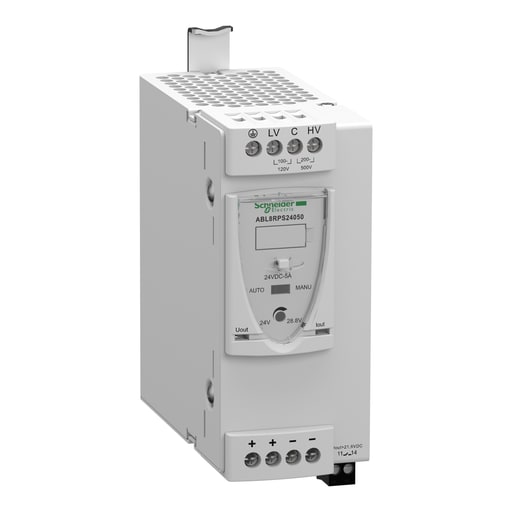 Square-D / Schneider - Square D ABL8RPS24050 200 to 500 VAC Input 24 VDC Output 5 Amp 1-Phase Switch Mode Power Supply