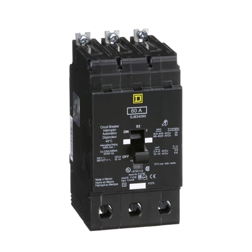 Square-D / Schneider - Square D EJB34060 480Y/277 Volt 60 Amp Miniature Circuit Breaker