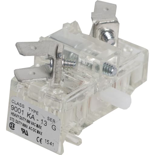 Square-D / Schneider - Square D 9001KA13 600 VAC 10 Amp 1NC Silver Alloy Quick Connect Terminal Push Button Contact Block