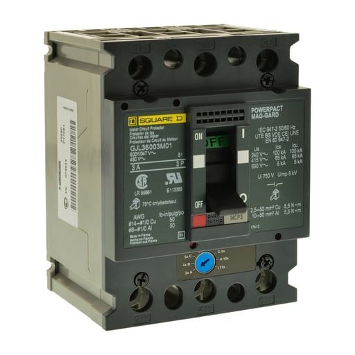 Square-D / Schneider - Square D GJL36050M05 3-Pole 50 Amp 600 Star/347 Volt Magnetic Motor Circuit Protector