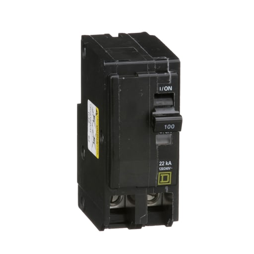 Square-D / Schneider - Square D QO2100VH Miniature Circuit Breaker, 100A, 2-Pole, 120/240V, 22 kA, Plug-In