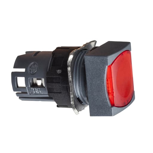 Square-D / Schneider - Square D ZB6CW4 16 mm Red Square Flush Illuminated Push Button Operator