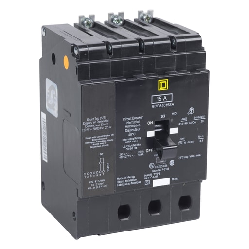 Square-D / Schneider - Square D EGB34020SA 3-Pole 20 Amp 480 Star/277 Volt Thermal Magnetic Miniature Circuit Breaker
