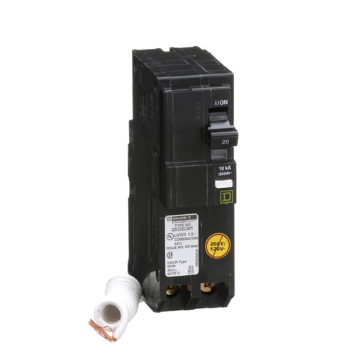 Square-D / Schneider - Square D QO220CAFI Arc-Fault Circuit Breaker 20A 120/240V 2P, Pigtail Neutral