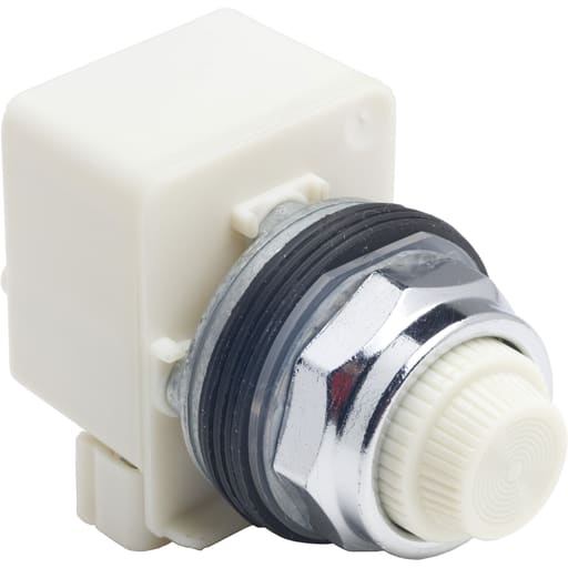 Square-D / Schneider - Square D 9001KP38LWW31 30 mm 120 VAC/VDC White Lens Metal Bezel LED Standard Pilot Light