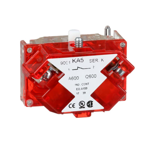 Square-D / Schneider - Square D 9001KA5 600 VAC 10 Amp 1NC Silver Alloy Screw Clamp Terminal Push Button Contact Block