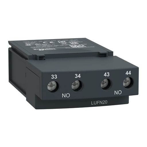 Square-D / Schneider - Square D LUFN20 250 VAC/VDC 5 Amp 2NO Screw Clamp Terminal Auxiliary Contact Block