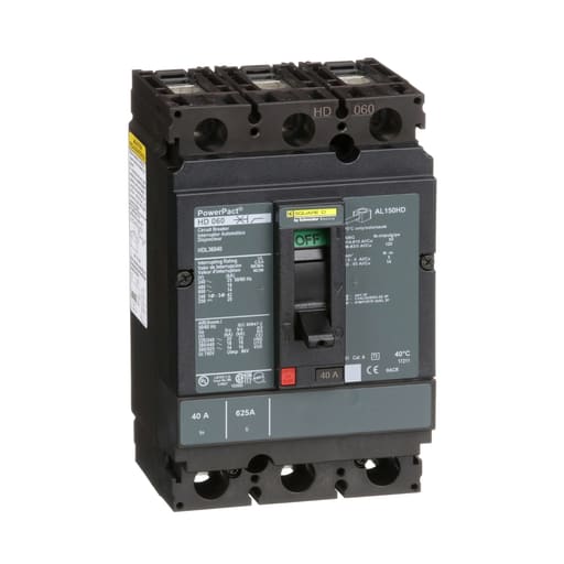 Square-D / Schneider - Square D HDL36040 600 Volt 40 Amp Molded Case Circuit Breaker