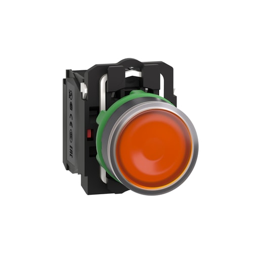 Square-D / Schneider - Square D XB5AW35G5 22 mm 120 VAC 14 mA 1NO 1NC Yellow Round Momentary Flush Illuminated Push Button
