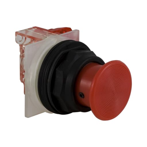 Square-D / Schneider - Square D 9001SKR4R 30 mm Red Body Plastic Bezel Momentary Mushroom Round Non-Illuminated Push Button Operator