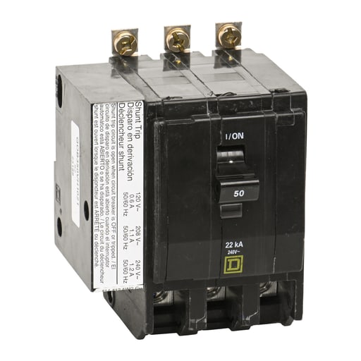 Square-D / Schneider - Square D QOB350VH1021 3-Pole 50 Amp 240 Volt Bolt-On Thermal Magnetic Miniature Circuit Breaker