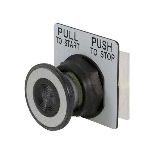 Square-D / Schneider - Square D 9001SKR8B 30 mm Black Body Plastic Bezel 3-Position Mushroom Non-Illuminated Push-Pull Operator