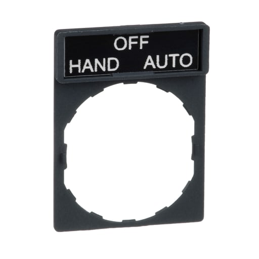 Square-D / Schneider - Square D ZBY2387 8 x 27 mm Black/Red Hand/Off/Auto Marking Standard Legend Holder
