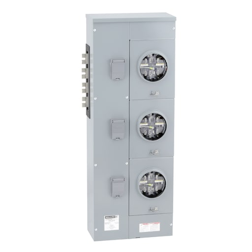 Square-D / Schneider - Square D EZML333225 240/120 VAC Delta 208 Star/120 VAC 225 Amp 3-Phase 4-Wire Ringless Meter Center Branch Unit