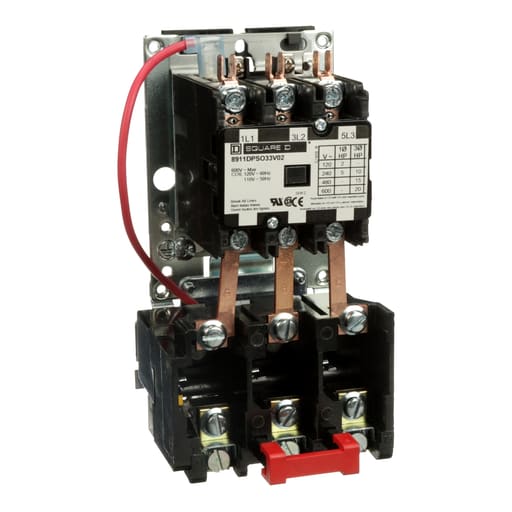 Square-D / Schneider - Square D 8911DPSO33V02 110/120 VAC 30 Amp 20 Hp Polyphase 3-Pole Open Type Magnetic Definite Purpose Starter