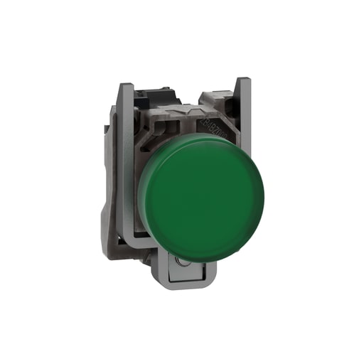 Square-D / Schneider - Square D XB4BVG3 22 mm 120 VAC 14 mA Green Die-Cast Chrome Round Pilot Light with LED