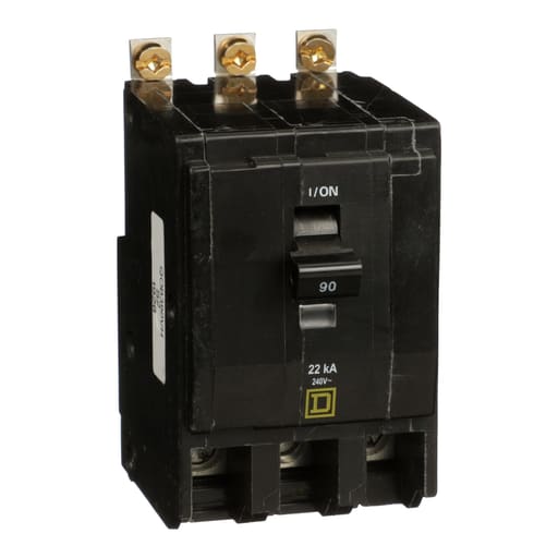 Square-D / Schneider - Square D QOB390VH 3-Pole 90 Amp 240 Volt Bolt-On Thermal Magnetic Miniature Circuit Breaker