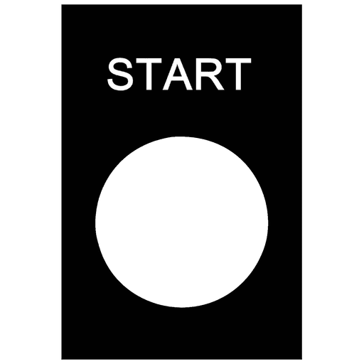 Square-D / Schneider - Square D ZB2BY2303 30 x 40 mm White/Black PVC Start Standard Legend Plate