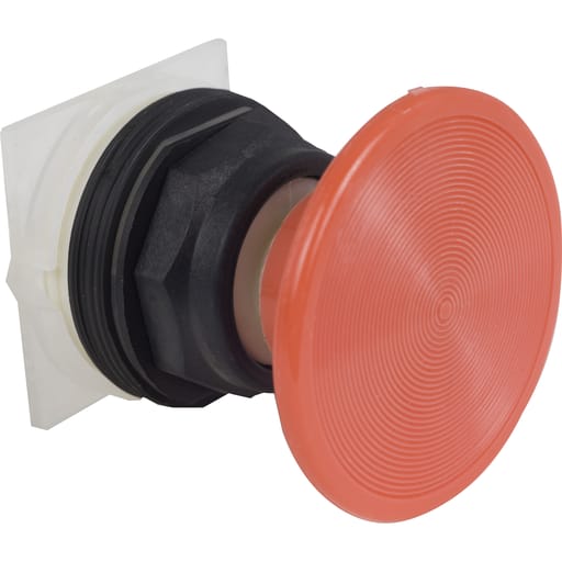 Square-D / Schneider - Square D 9001SKR25R 30 mm Red Body Plastic Bezel Momentary Mushroom Round Non-Illuminated Push Button Operator