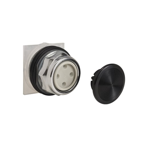 Square-D / Schneider - Square D 9001KR4B 30 mm Black Body Metal Bezel Momentary Mushroom Round Non-Illuminated Push Button Operator