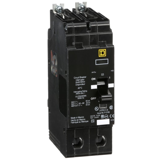 Square-D / Schneider - Square D EGB24100 2-Pole 100 Amp 480 Star/277 Volt Thermal Magnetic Miniature Circuit Breaker