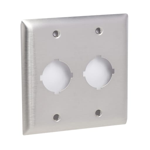 Square-D / Schneider - Square D 9001K26 30 mm 2-Hole Stainless Steel Indoor NEMA 1 Push Button Control Station Enclosure Flush Plate