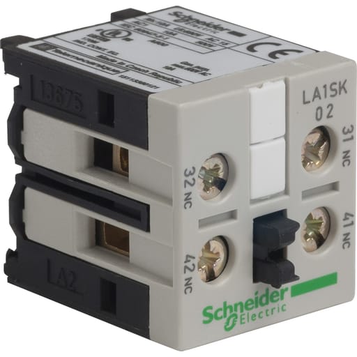 Square-D / Schneider - Square D LA1SK02 600 Volt 10 Amp 2NC Screw Clamp Terminal Contactor Adder Deck