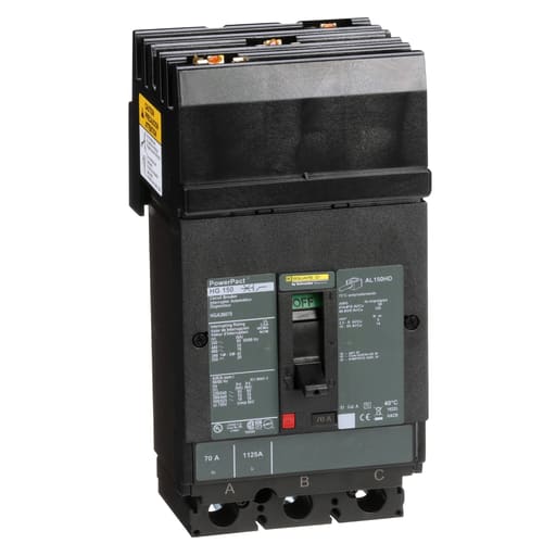Square-D / Schneider - Square D HGA36070 3-Pole 70 Amp 600 Volt Thermal Magnetic Molded Case Circuit Breaker