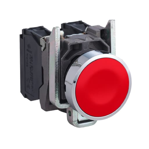 Square-D / Schneider - Square D XB4BA45 22 mm 600 VAC 1.2 Amp 1NO 1NC Red Round Momentary Flush Non-Illuminated Push Button
