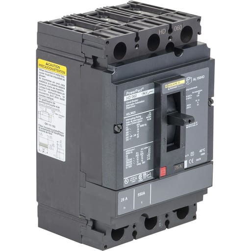 Square-D / Schneider - Square D HDL36060C 3-Pole 60 Amp 600 Volt Thermal Magnetic Molded Case Circuit Breaker